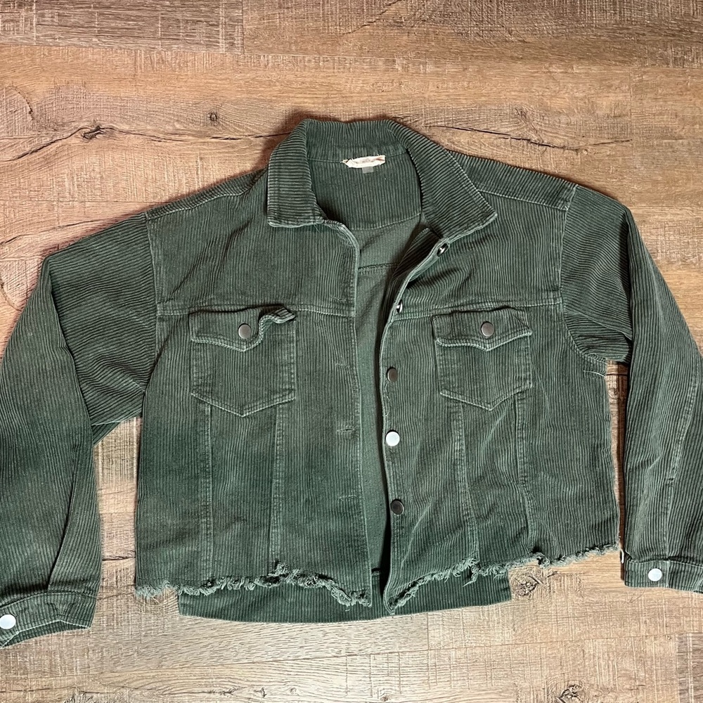 Altar'd State Olive Corduroy Jacket